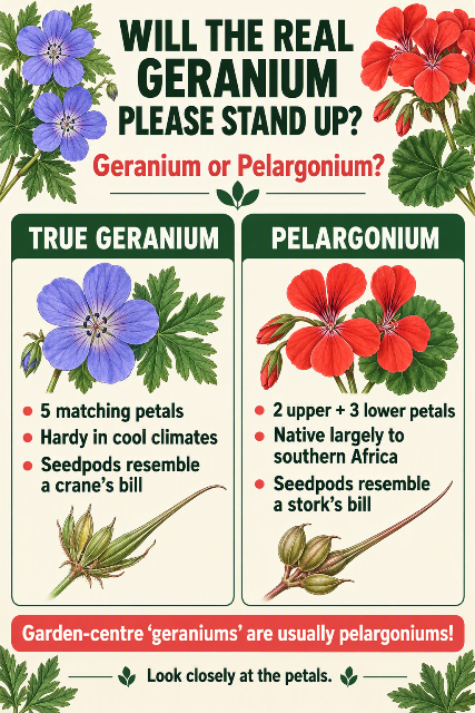 Geranium vs Pelargonium poster